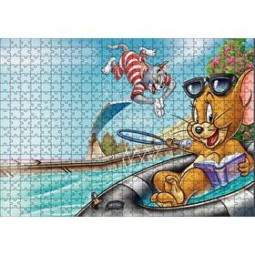 Cakapuzzle Tom ve Jerry Fur Flying Mdf 500 Parça Puzzle