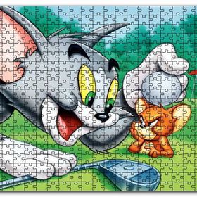 Cakapuzzle Tom ve Jerry Golf Sahası Mdf 500 Parça Puzzle
