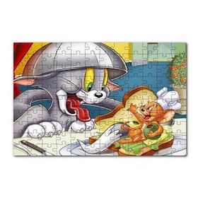 Cakapuzzle Tom ve Jerry Kovalayan Oyunlar Ev 120 Parça Ahşap Puzzle