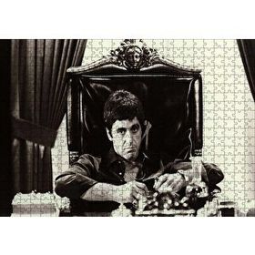 Cakapuzzle Tony Montana Siyah Beyaz 120 Parça Ahşap Puzzle