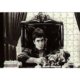 Cakapuzzle Tony Montana Siyah Beyaz 120 Parça Ahşap Puzzle