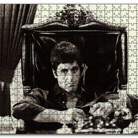 Cakapuzzle Tony Montana Siyah Beyaz Mdf 1000 Parça Puzzle