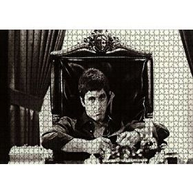 Cakapuzzle Tony Montana Siyah Beyaz Mdf 1000 Parça Puzzle