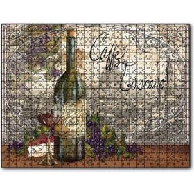 Cakapuzzle Toskana Kırmızı Şarap Kadeh Üzüm Peynir 255 Parça Puzzle