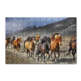 Cakapuzzle Tozlu Yolda Koşan Vahşi Atlar 120 Parça Ahşap Puzzle