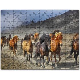 Cakapuzzle Tozlu Yolda Koşan Vahşi Atlar Mdf 255 Parça Puzzle