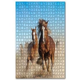 Cakapuzzle Tozlu Zeminde Koşan Kahve Rengi Atlar Görseli 120 Parça Puzzle