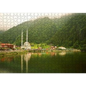 Cakapuzzle Trabzon Uzungöl Cami ve Ormanlar Mdf 500 Parça Puzzle