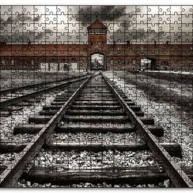 Cakapuzzle Tren Rayları ve Tarihi Bina Mdf 500 Parça Puzzle