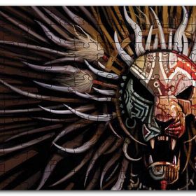Cakapuzzle Tribal Aslan Kafası Maske Mdf 120 Parça Puzzle