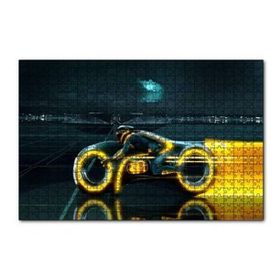 Cakapuzzle Tron Efsanesi Motorsiklet ve Sürücüsü 120 Parça Ahşap Puzzle