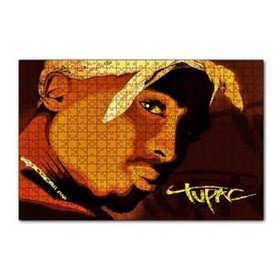 Cakapuzzle Tupac Shakur Bandanalı Karikatürize Çizim 120 Parça Ahşap Puzzle