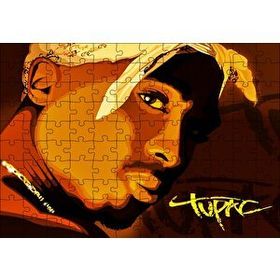 Cakapuzzle Tupac Shakur Bandanalı Karikatürize Çizim 120 Parça Ahşap Puzzle