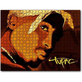 Cakapuzzle Tupac Shakur Bandanalı Karikatürize Çizim Mdf 120 Parça Puzzle