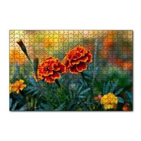 Cakapuzzle Turuncu Karanfil Çiçeği Görseli 120 Parça Ahşap Puzzle