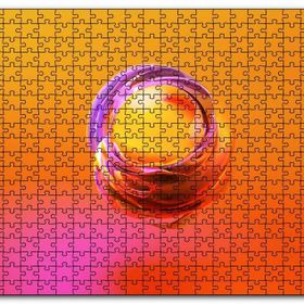 Cakapuzzle Turuncu Küre ve Saran Renkli Dalgaları Mdf 1000 Parça Puzzle