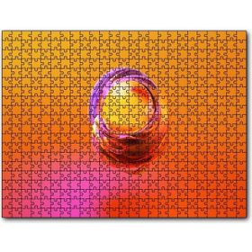 Cakapuzzle Turuncu Küre ve Saran Renkli Dalgaları Mdf 1000 Parça Puzzle