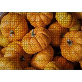Cakapuzzle Turuncu Minyatür Kabaklar Yakın Plan 120 Parça Ahşap Puzzle
