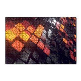 Cakapuzzle Turuncu ve Siyah Küpler Döşeme 120 Parça Ahşap Puzzle