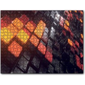 Cakapuzzle Turuncu ve Siyah Küpler Döşeme Mdf 1000 Parça Puzzle