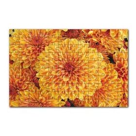 Cakapuzzle Turuncu Yıldız Çiçekleri 120 Parça Ahşap Puzzle