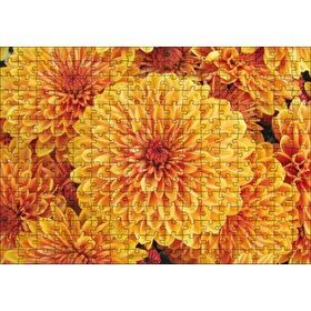 Cakapuzzle Turuncu Yıldız Çiçekleri 120 Parça Ahşap Puzzle