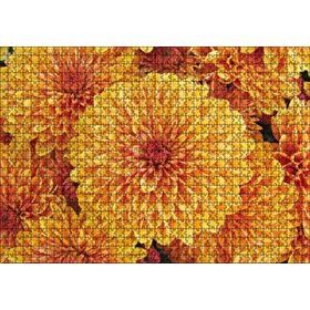 Cakapuzzle Turuncu Yıldız Çiçekleri 120 Parça Ahşap Puzzle
