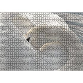 Cakapuzzle Tüylerini Temizleyen Zarif Beyaz Kuğu 120 Parça Ahşap Puzzle