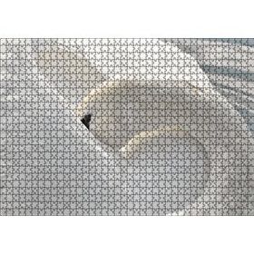 Cakapuzzle Tüylerini Temizleyen Zarif Beyaz Kuğu 120 Parça Ahşap Puzzle