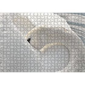 Cakapuzzle Tüylerini Temizleyen Zarif Beyaz Kuğu 120 Parça Ahşap Puzzle