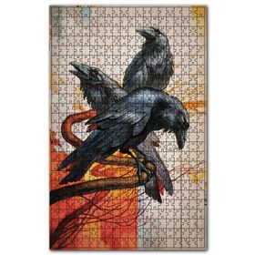 Cakapuzzle Üç Karga Muhabetti Ahşap Zeminde Görseli Ahşap 255 Parça Puzzle