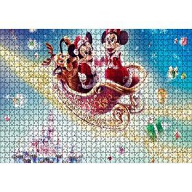 Cakapuzzle Uçan Arabada Mickey Minnie Mouse ve Goofy Mdf 1000 Parça Puzzle