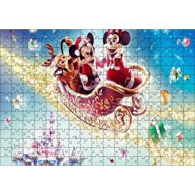 Cakapuzzle Uçan Arabada Mickey Minnie Mouse ve Goofy Mdf 255 Parça Puzzle