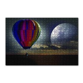 Cakapuzzle Uçan Balon Ufukta Ay Görseli 120 Parça Ahşap Puzzle