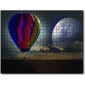 Cakapuzzle Uçan Balon Ufukta Ay Görseli Ahşap 1000 Parça Puzzle