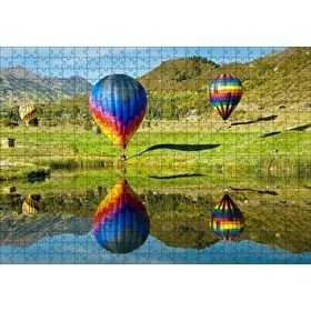 Cakapuzzle Uçan Balon Ve Yolcuları Görseli 120 Parça Ahşap Puzzle