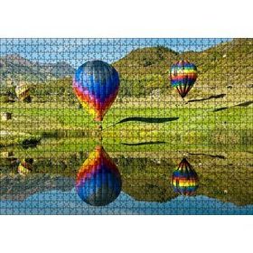 Cakapuzzle Uçan Balon Ve Yolcuları Görseli 120 Parça Ahşap Puzzle