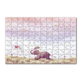 Cakapuzzle Uçurtma Uçuran Kız ve Renk Püsküren Fil 120 Parça Ahşap Puzzle
