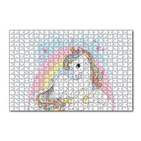 Cakapuzzle Unicorn Bulutlar ve Kalpler 120 Parça Ahşap Puzzle