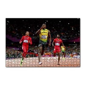 Cakapuzzle Usain Bolt Zaferi Jamaika Sprint Sporları 120 Parça Ahşap Puzzle