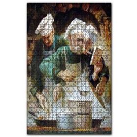 Cakapuzzle Usta Aşçı ve Yardımcıları Iş Başında Yağlıboya 120 Parça Puzzle