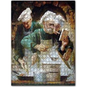 Cakapuzzle Usta Aşçı ve Yardımcıları Iş Başında Yağlıboya 120 Parça Puzzle