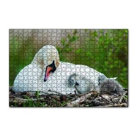 Cakapuzzle Uykudaki Kuğu Ailesi 120 Parça Ahşap Puzzle
