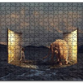 Cakapuzzle Uyurgezer Kız ve Narnia Aslanı Mdf 120 Parça Puzzle