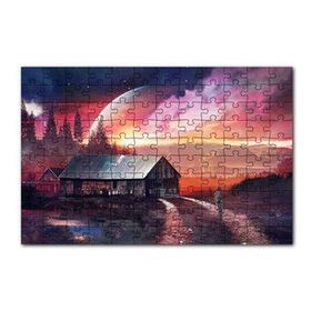 Cakapuzzle Uzak Bir Gezegendeki Ev 120 Parça Ahşap Puzzle