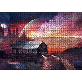 Cakapuzzle Uzak Bir Gezegendeki Ev 120 Parça Ahşap Puzzle