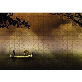 Cakapuzzle Uzak Doğu Yük Taşıyan Kayık 120 Parça Ahşap Puzzle