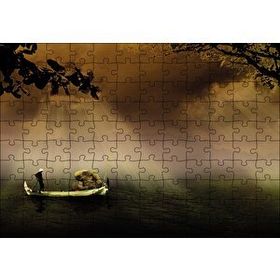 Cakapuzzle Uzak Doğuda Kayık İle Yük Taşıma 120 Parça Ahşap Puzzle