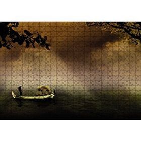 Cakapuzzle Uzak Doğuda Kayık İle Yük Taşıma 120 Parça Ahşap Puzzle