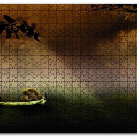 Cakapuzzle Uzak Doğuda Kayık İle Yük Taşıma Mdf 120 Parça Puzzle